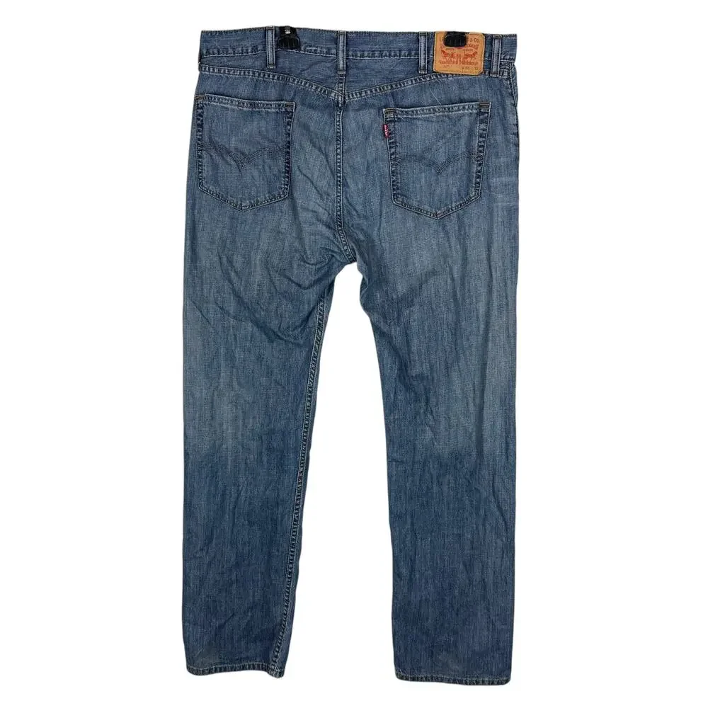Levi's 505 Jeans Mens 38x32 Blue Denim Cotton Regular Fit Straight Leg Zip‎ Fly